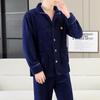 Lonsa Men's Fleece-Lined Turn-down Collar Cardigan Pajama Set
