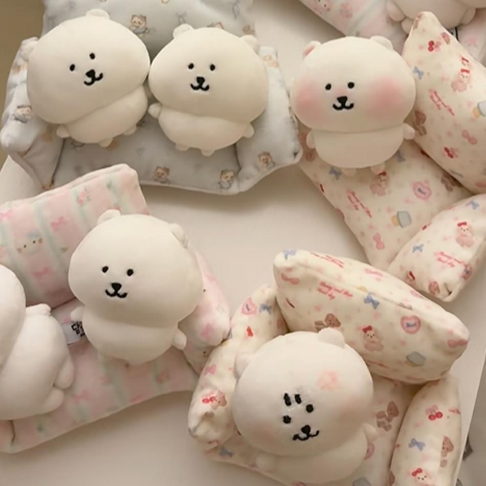 Car Self Mocking Bear Plush Keychain Cute Hanging Ornament Kawaii Cartoon Doll For Bags Backpack Keys Funny Idea Birthday Gift