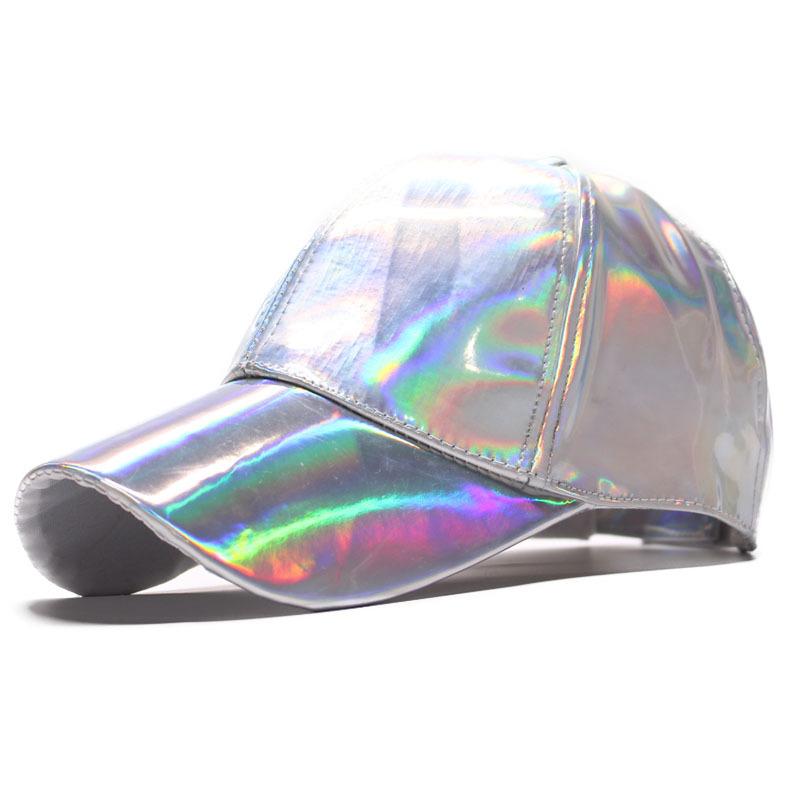 Colorful patent leather baseball cap, unisex street style shiny duckbill cap, suitable for outdoor sports and sun protection