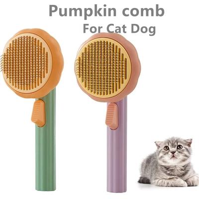 Spazzola per animali domestici a forma di zucca, spazzola cardatrice autopulente per cani e gatti che perdono pelo, pettine per toelettatura rimuove sottopelo sciolto e peli aggrovigliati