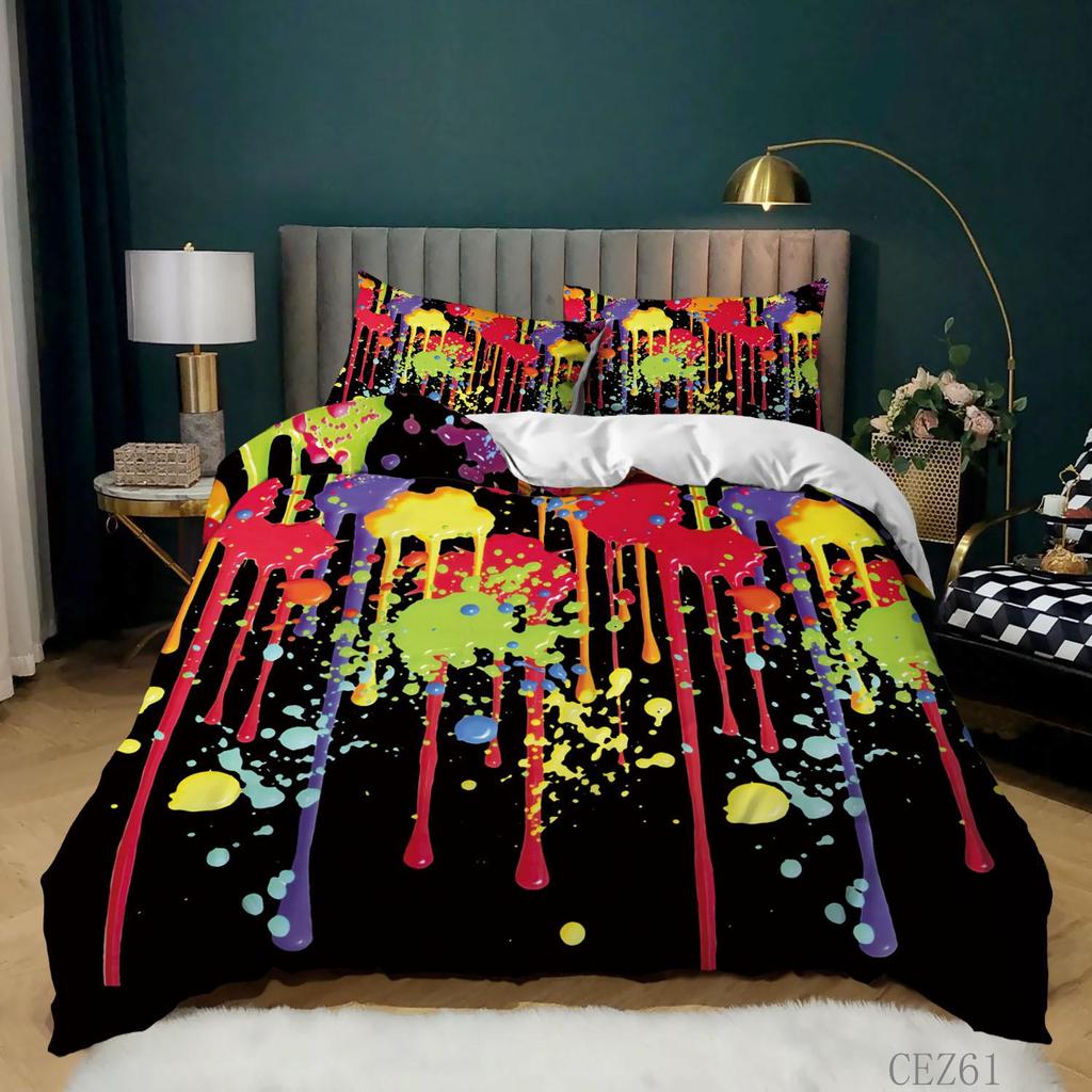 Personalized Dirty Rainbow Bed Three-piece Digital Printing Kit