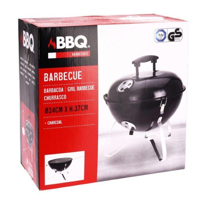 ProGarden Barbecue Forme De Boule 37 Cm Noir 445907