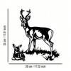 Elegant Minimalist Iron Deer & Fawn Wall Art, Abstract Nature Decor for Home Office Patio, Gift