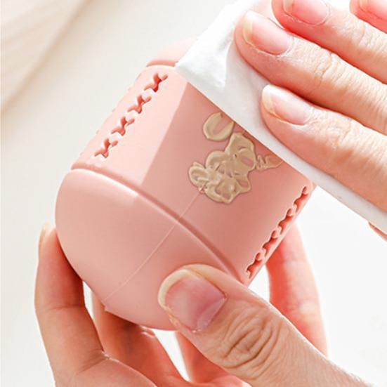 Makeup Sponge Storage Bag Anti-Dust Fully Wrapped Design Breathable Ventilated Hollow Structure Portable Handle Food-Grade Silicone Makeup Applicator
