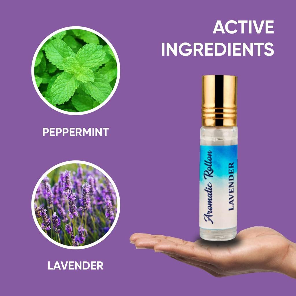Earth Essentials Lavender Essential Oil Roll On 8ml Calming Aromatherapy for Sleep Stress Relief Relaxation Pure Natural Essential Oil Pocket Fri