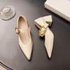 High Heeled Mary Jane 2025 NEW Pointed Toe Women Single Shoes PU Leather Comfort Spring Summer Dress Sexy Women's Shoes