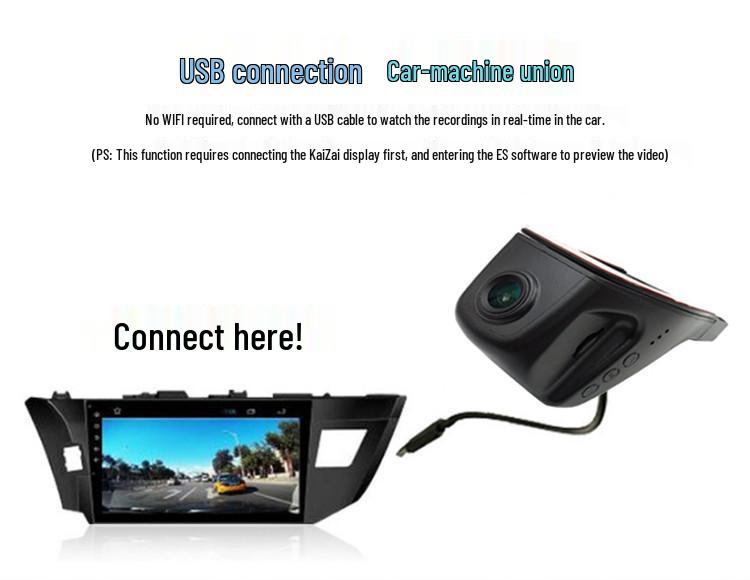 Dual-Kamera-Autorekorder mit AR-Navigation und ADAS-Warnungen - Aufnahme vorne & hinten