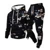Men's Casual Christmas Print Hoodie and Straight-Leg Sweatpants Two-Piece Set for Holiday Celebration