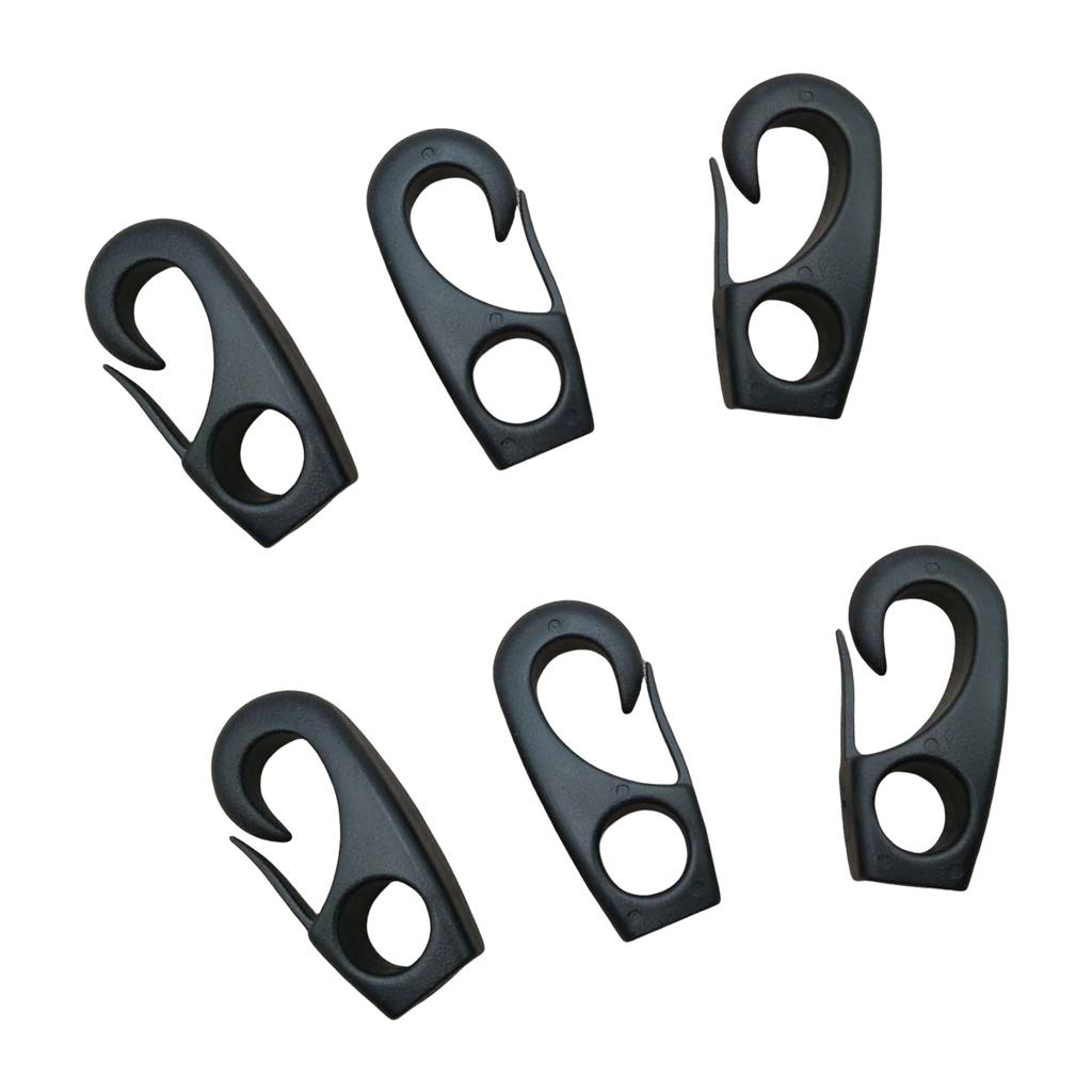 6 st Höghållfast Elastiskt Repkrok Mångsidiga Plastspännen Portabla för Camping Bagage och Förvaringslösning