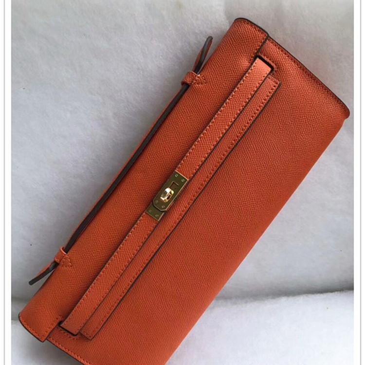 New KL Long Handbag Cowhide Women's Bag Fashion Temperament Bag Crocodile Pattern Palm Pattern Tide