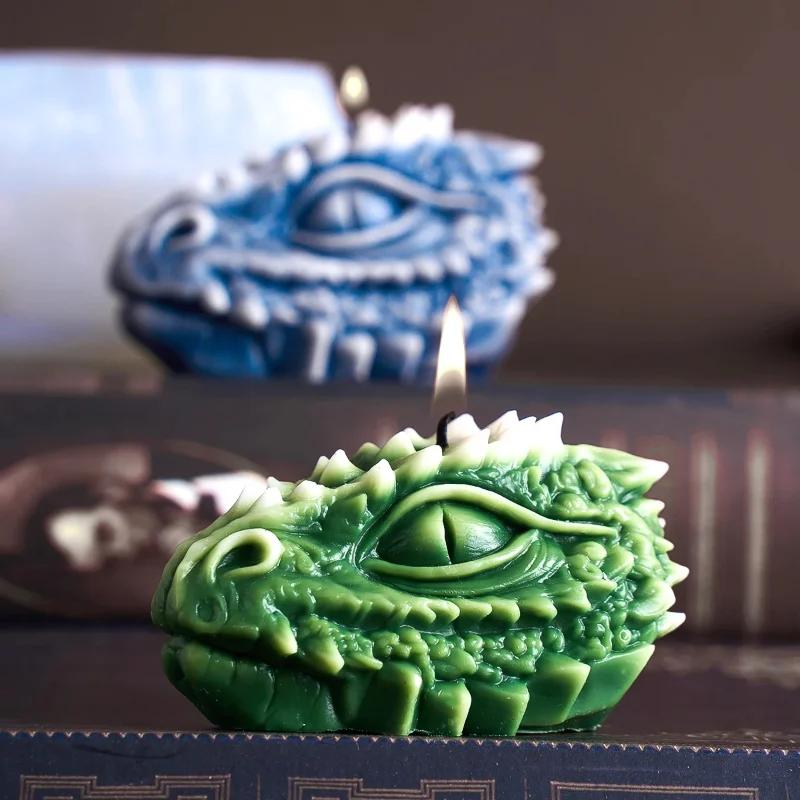 2026 Latest Models Dragon Eye Scented Candle Silicone Molds DIY Handmade 3D Dragon-Shaped Lombok Plaster Craft Mold Animal Mould