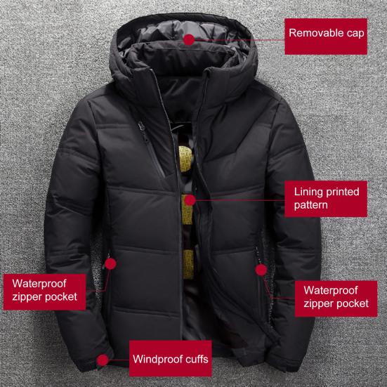 Winter Down Coat Extra Thick Highly Warm Padded Casual Male Jacket for Outdoor