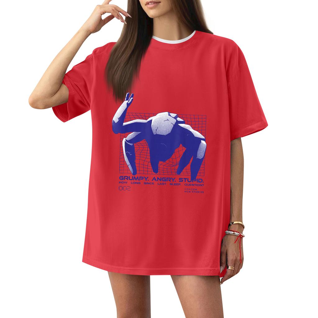 Women's Casual Printed T-Shirt Round Neck Pullover Short Sleeve Top