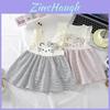 Vestito estivo con stampa di cartoni animati Hello Kitty in cotone per bambine e adolescenti