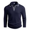 Men's Long Sleeve Polo Shirt Classic Button Placket Business Casual Golf Top for Spring Fall Wear