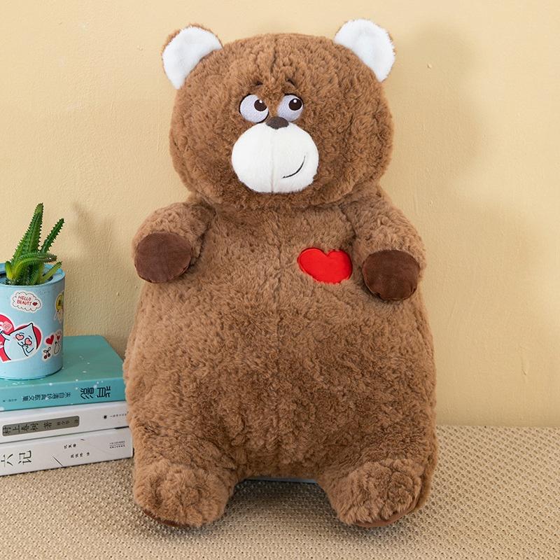 Cute Teddy Bear Plush Toy Flip Heart Pillow Cartoon Animal Doll Birthday Gift For Girls 40cm 0.35kg