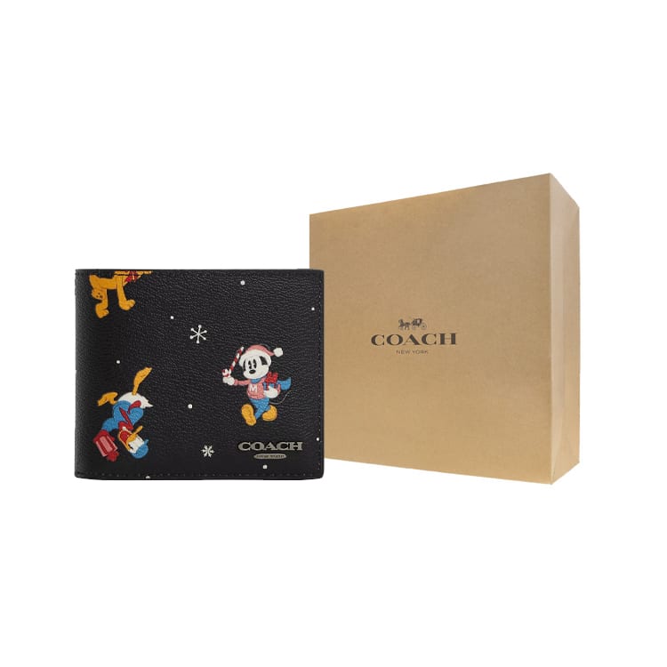 Coach Disney, Collaboration 3 IN 1 Wallet Coated Canvas Wallet Women's Bronze & Black & Multicolor CM181-QBM2