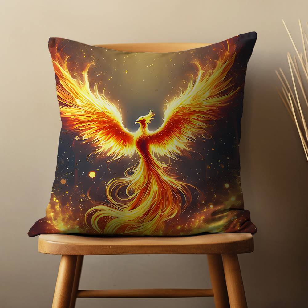 Myth Art Flame Phoenixs Throw Pillow Case Living Room Sofa Cushion Cover For Home Bedroom Decoration And Protector