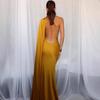 2025 Summer Trendy European & American Women's Halter Cape Slimming Dress