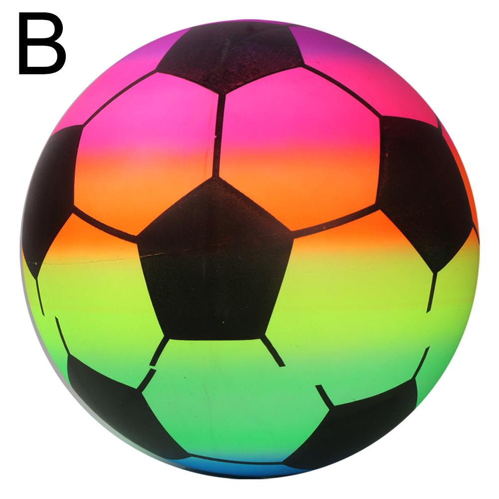 1 Pcs Rainbow Beach Ball Inflatable Summer Beach Ball Pool Swim Rubber Rainbow Beach Volleyball Garden Game Net Kids Toy