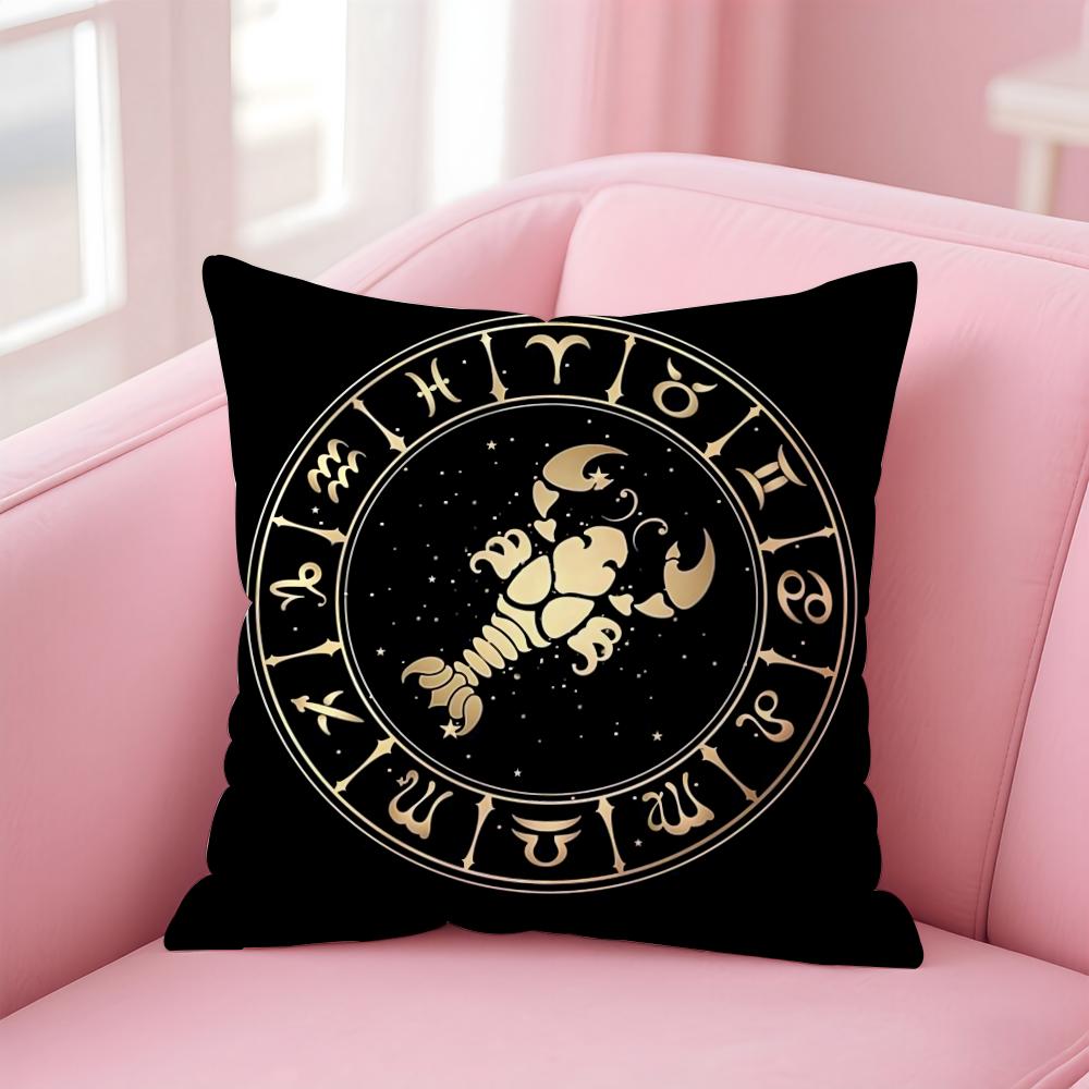 Luxury Twelve Constellation Cushion Cover Home & Car Multi-Scene Pillow Cover - Reversible, Soft & Durable for Daily Use