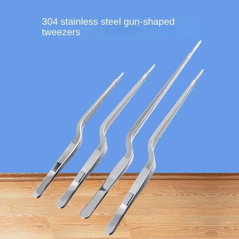 Medical Instruments Surgical Tweezers Ear Forceps Dressing Tissue Forceps Otorhinolaryngology Curved Gun Toothed Ear Forceps
