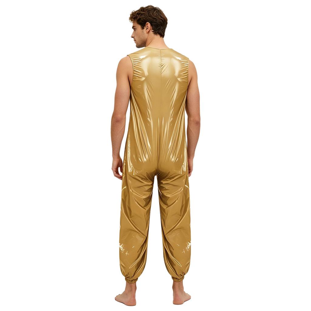 Heren Waterdichte Herbruikbare Luier Romper M-3XL Mouwloos Voorkant Rits Elastische Beenmanchetten Adaptieve Jumpsuit voor Volwassenen met Speciale Behoeften