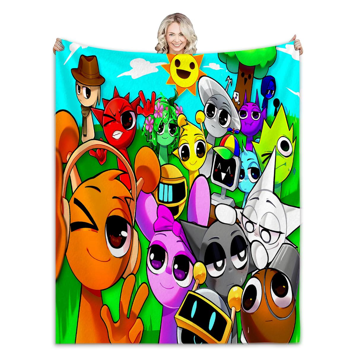 

Sprunki Incredibox Game Throw Blanket for Couch Bed Soft Fuzzy Plush Napping Blanket Multiple Sizes Bedspreads All Seasons 75x100cm