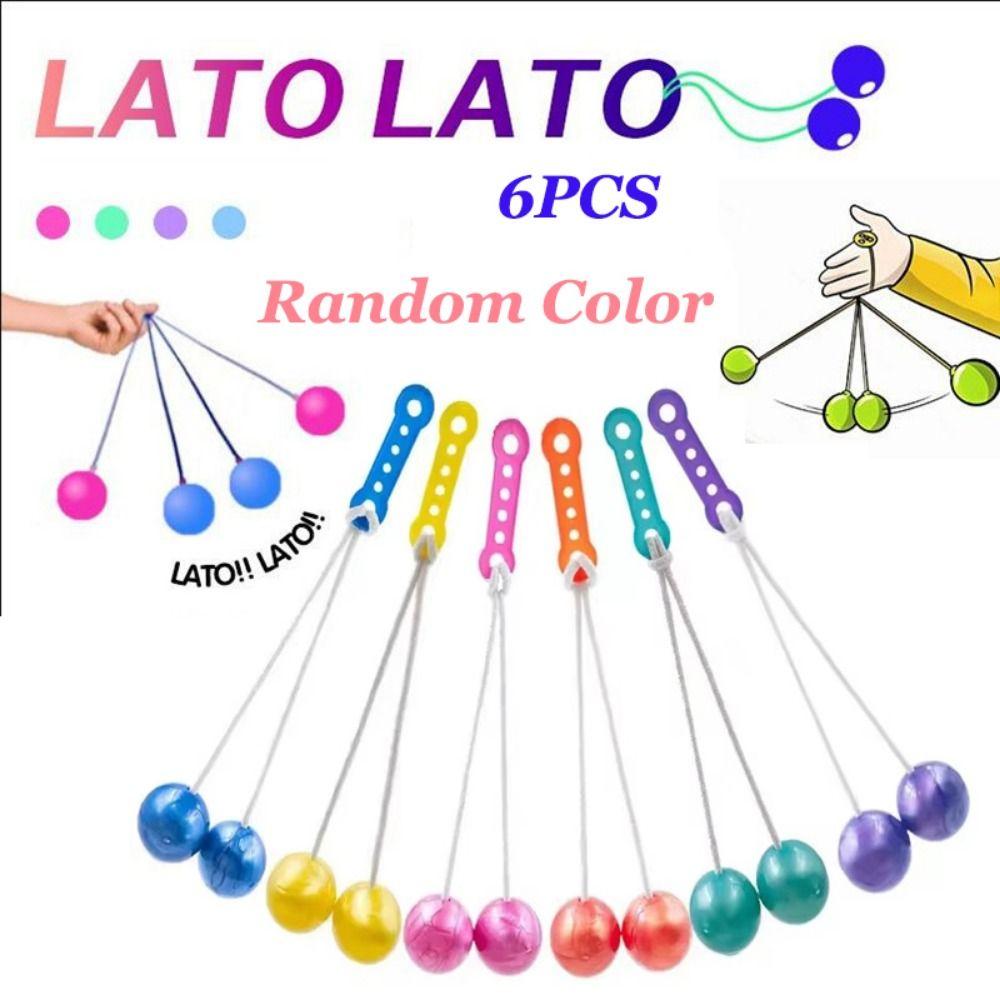 6Pcs Funny Collision Ball Toy Random Color Children's Park Balls Fidget Clack Balls  Outdoor Games