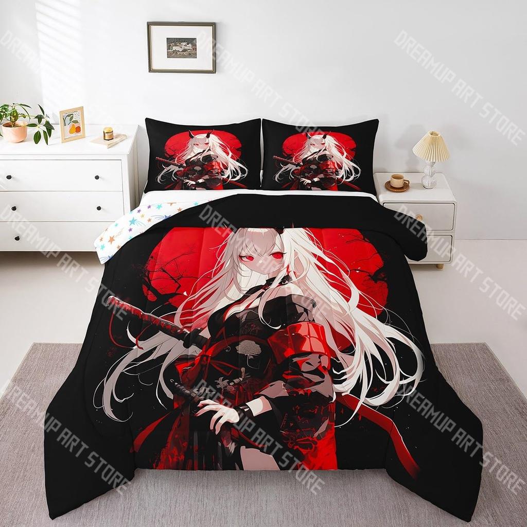 Fashion Japanese Anime Cartoon Bedding Set Single Twin Full Queen King Size Bed Set Kids Bedroom Duvetcover Sets Bed Sheet Set