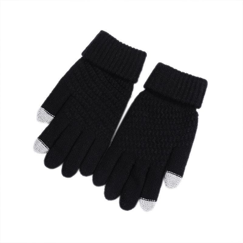 Stylish Pineapple Pattern Touch Screen Gloves – Warm, Reversible Stitch for Autumn and Winter