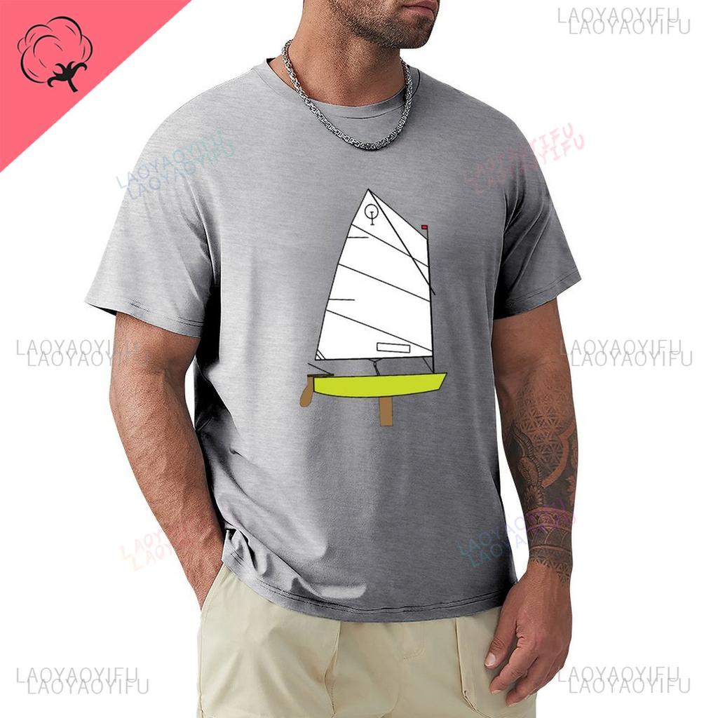 Optimist Sailing Dinghy Shortsleev Printed Tshirt Summer Vintage Clothes Anime Clothes Mens Streetwear Champion T Shirts Tops
