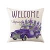 Purple Flowers Pillows Cushion Cover 18x18 Inches Throw Pillow Case Linen Pillow Covers Spring Home Decor Pillowcase for