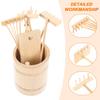 iplusmile Wooden Miniature Rake for Zen Sand Pattern Miniature Stress Desk Gift Gardening, Drawing, Garden, Sandbox, Meditation, Mindfulness, Relief,