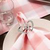 Double Heart Napkin Rings 6X Hollow-Out Napkin Ring With Rhinestone Home Decoration Party Supplies For Wedding Dinner Party