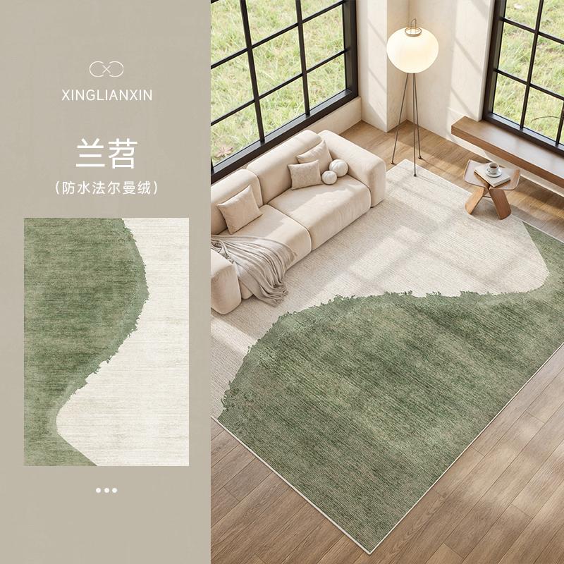 Green Carpets for Living Room French Cream Style Bedroom Decor Thick Rug Washable Lounge Anti-slip Carpet Home Soft Bedside Mat