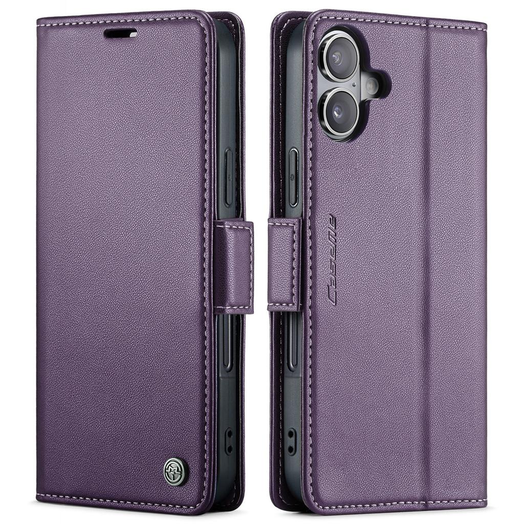For iPhone 17 Case CASEME 023 Series RFID Blocking Glossy Stand Phone Cover