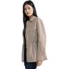 Calvin Klein Minimalist Woven Label Zip Collar Shirt Jacket Women Jacket Light-Coffee J222319-PED