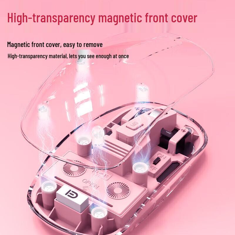 Fude E618D Transparent Dual-Mode Wireless Mouse