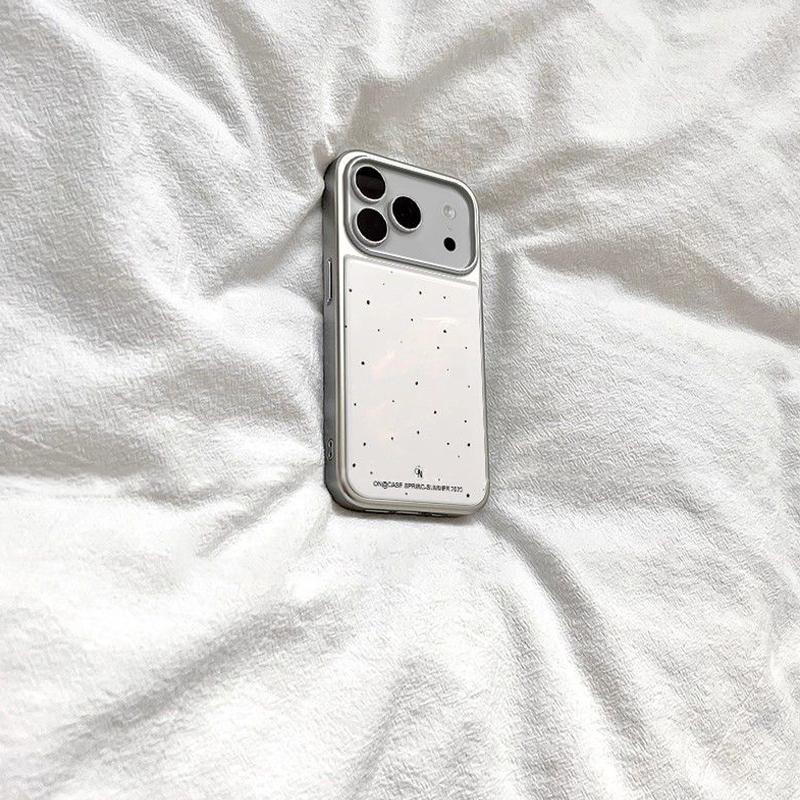 INS Simple Ink Splatter Dots Electroplating Y2k Phone Case For iPhone 17 Promax Air 16 E 15 14 13 12 11Pro Max Plus Matte Cover