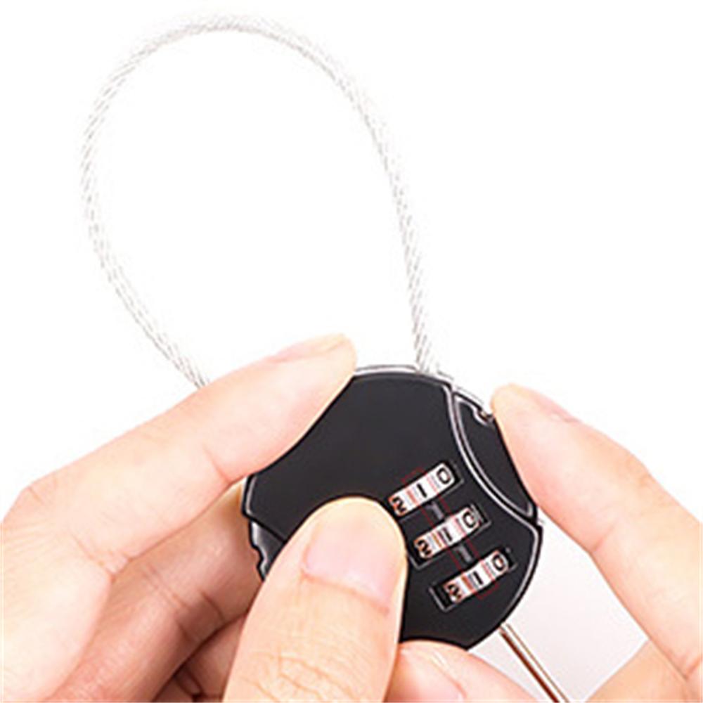 Ball Shaped Hiking 3 Digit Combination Steel Wire Bicycle Lock Gym Padlock Trunk Locks Code Lock