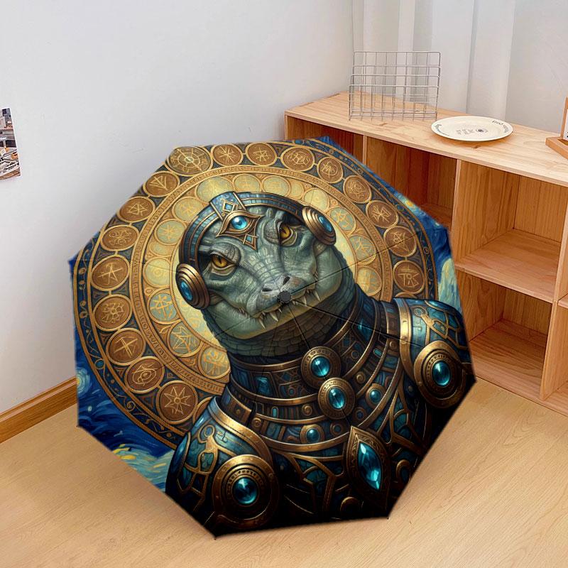 AnimalSorcerer Pattern Pattern New Style Umbrella, 1 Piece Automatic Folding Umbrella, Portable Travel Umbrella, Outdoor Umbrella, Birthday Gift