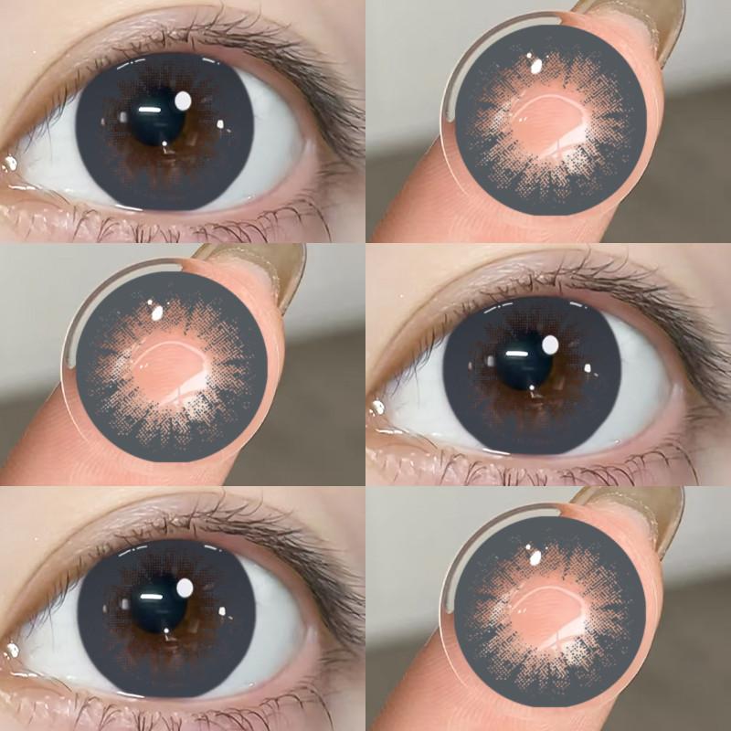 EYESHARE 1 Pair BUBBLE Gray Contact Lenses for Eyes Brown Natural Korean Softlens Beauty Eye Makeup Lens