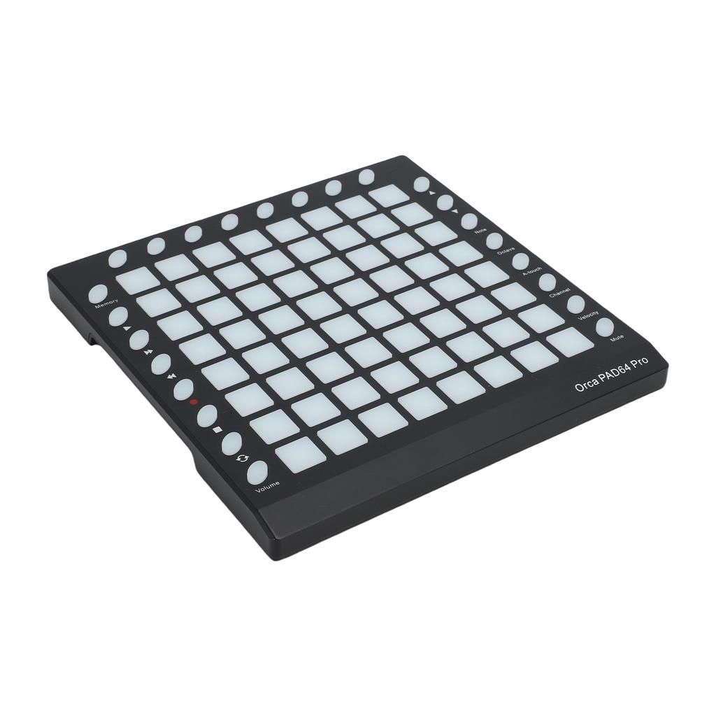 MIDI Controller Drum Pad 64 RGB Backlit Velocity Sensitive Pads 24 Buttons USB MIDI Input Output Portable MIDI Pad for
