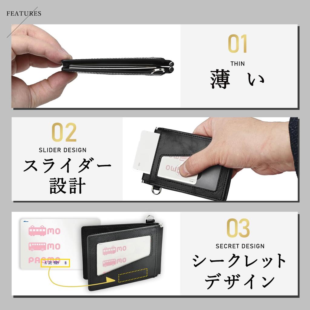 QUARE Leather Pass Butterfly Large Slim Holds IC and More Men's Case, Double-Sided, Bifold, Design, Capacity, Fit, Cards, Driver's License, (Deep