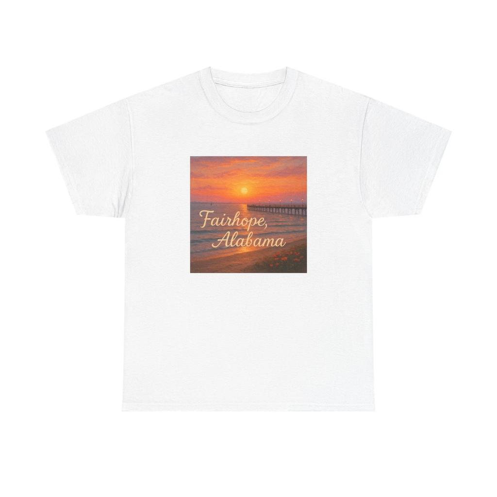 Unisex Adult T Shirt Fairhope Alabama Bayfront Sunset