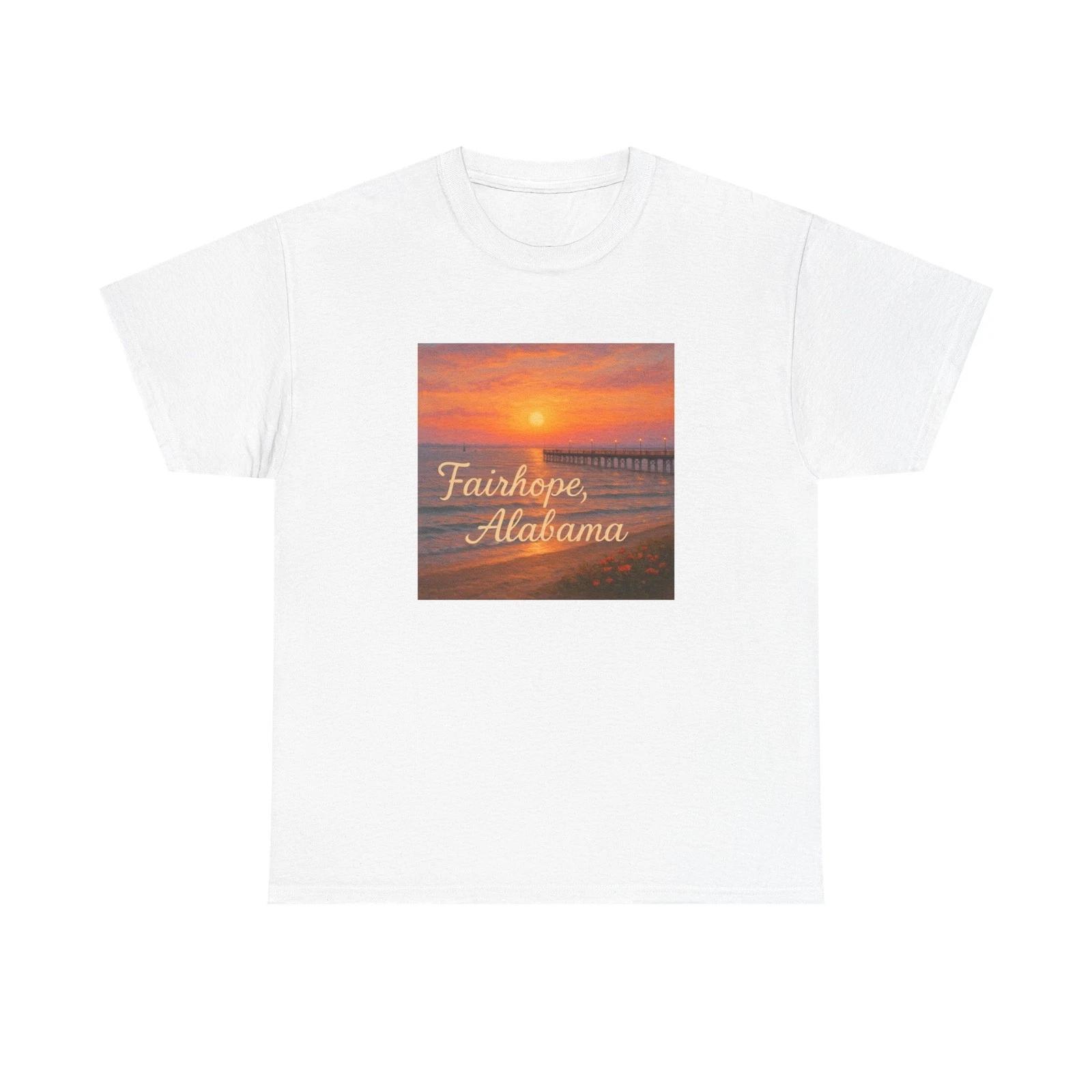 Unisex Adult T Shirt Fairhope Alabama Bayfront Sunset 3XL