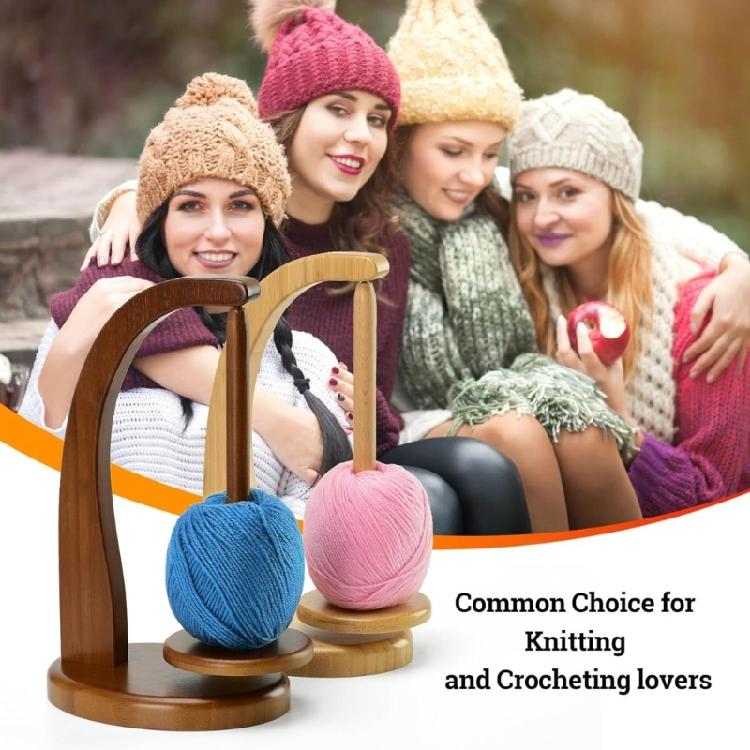 Wood Spinning Yarn and Thread Holder, Yarn Holder with Twirling Mechanism