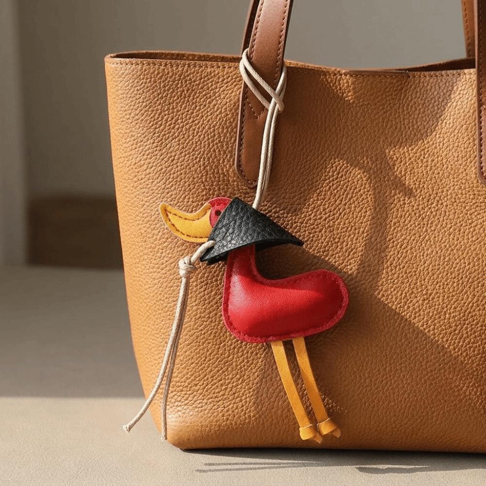 PU Bag Pendant Yellow Duck Cartoon Car Keyring Cute Duck Keychain Daily Use