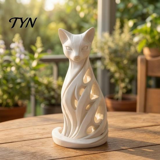 Detailed Resin Sculptures Spiral Cat Sculpture Ornament, Creative Twisted Statue, Artistic Home Tabletop Decor Desktop for Living Room Bedroom Office